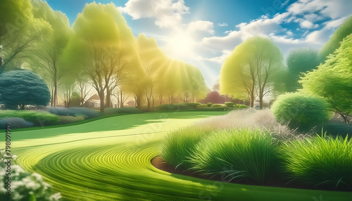 landscape with grass and trees