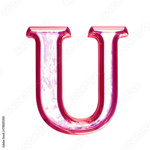 Ice symbol in a pink frame. letter u