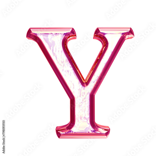 Ice symbol in a pink frame. letter y