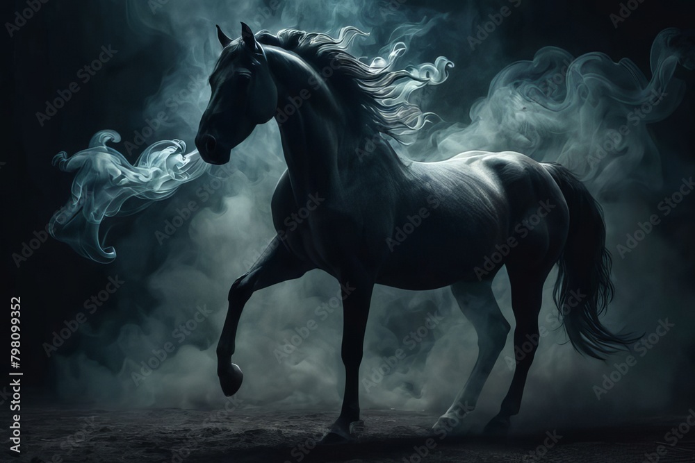 horse in the night content created with generative AI software. horse in the night content created with generative AI software.