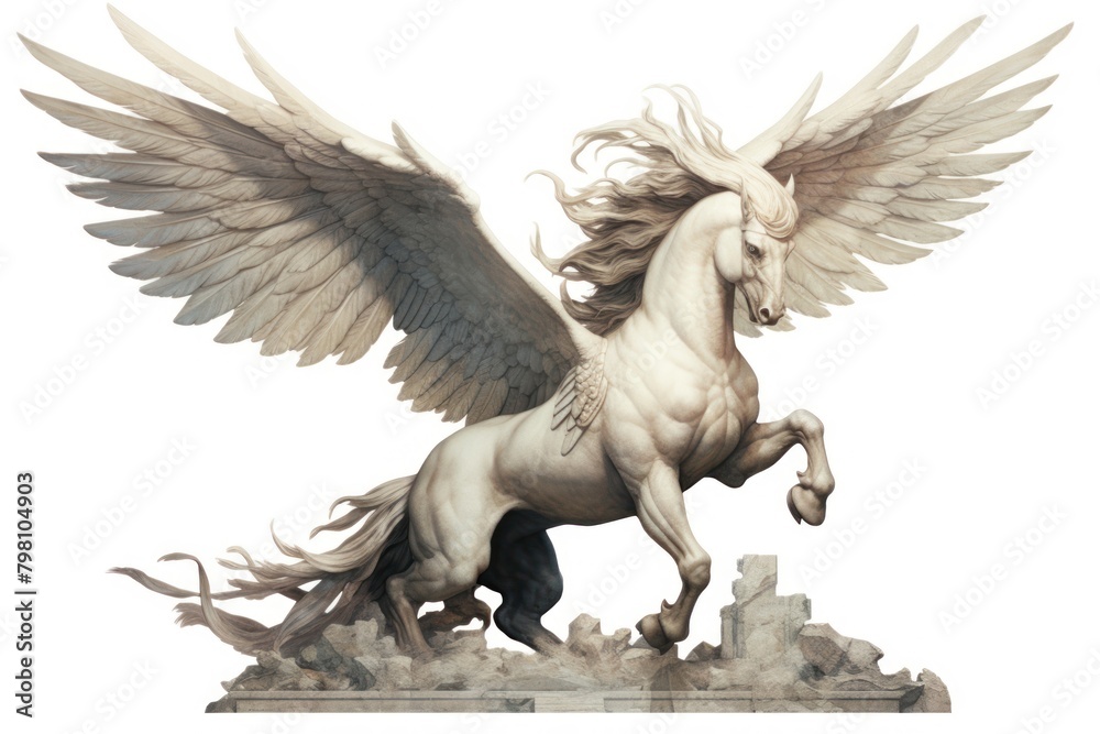 Fototapeta premium Sculpture pegasus animal bird representation.
