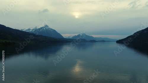 Alpine Lake at Dusk, outdoors (ID: 798105170)
