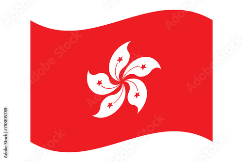 Flag of Hong Kong. National symbol in official colors. Template icon. Abstract vector background