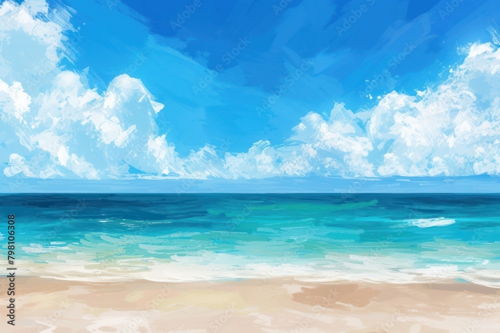 Fototapeta premium Tropical beach with blue sky backgrounds abstract outdoors.
