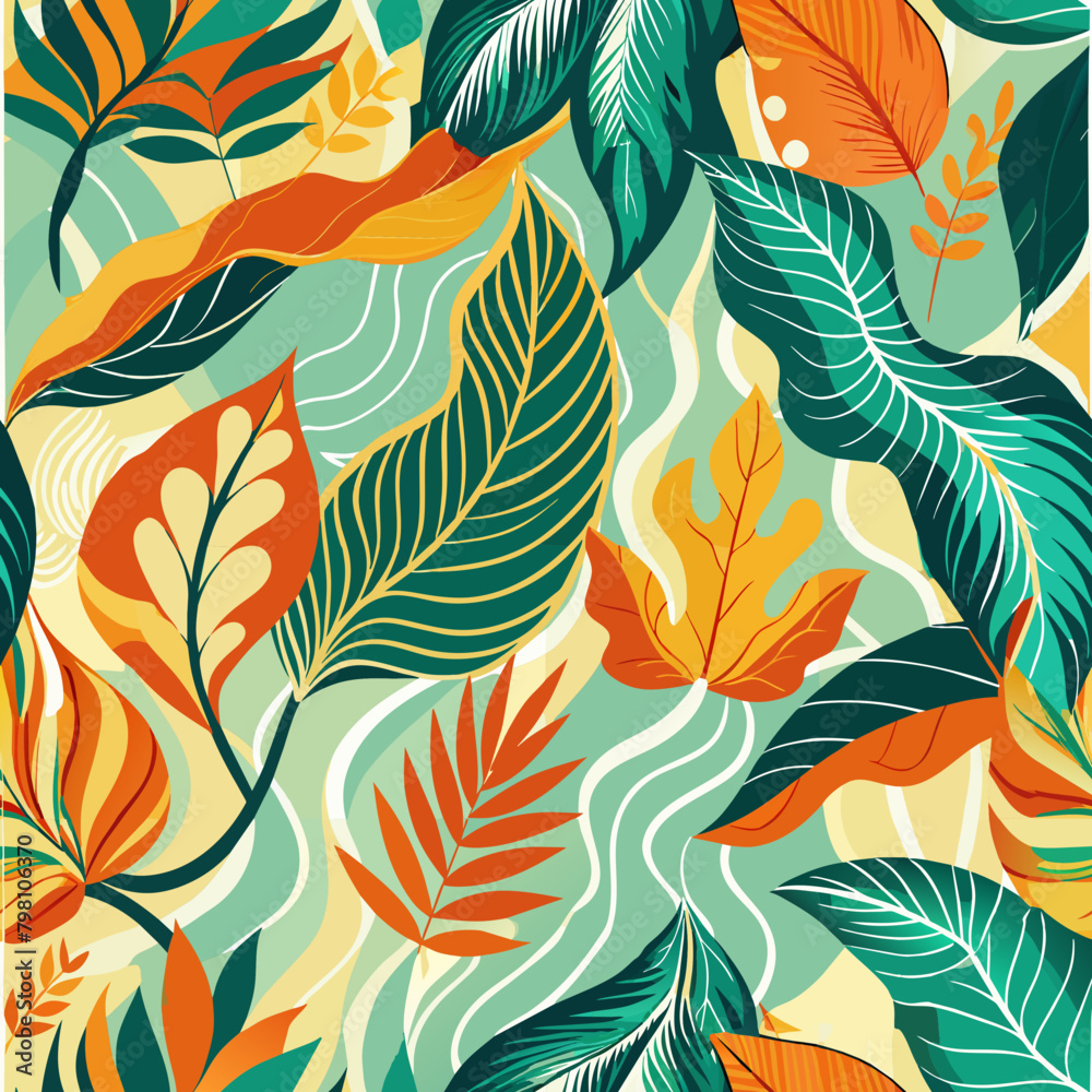 seamless pattern with leaves seamless pattern with leaves