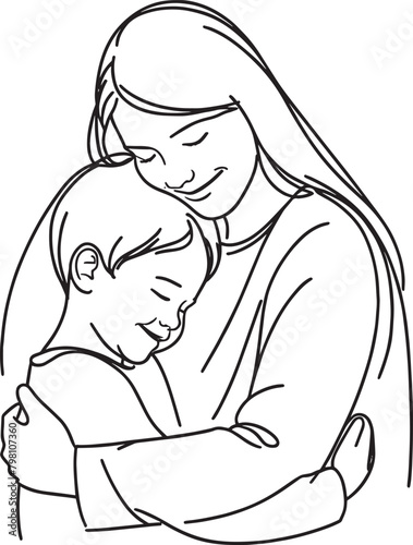 That lovely scene of the mother, Happy mothers Day, Vector illustration