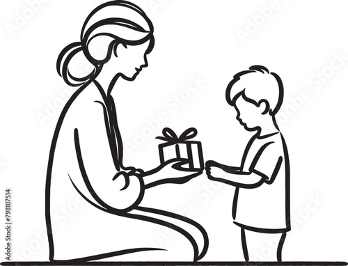 That lovely scene of the mother, Happy mothers Day, Vector illustration