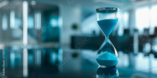 Elegant Hourglass Timer in Modern Office Setting
