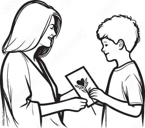 That lovely scene of the mother, Happy mothers Day, Vector illustration