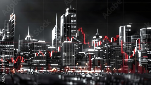 ASX Stock Market Index Chart Graphic in Sydney, Australia circa . Concept Business, Finance, Markets, Economy, Sydney photo