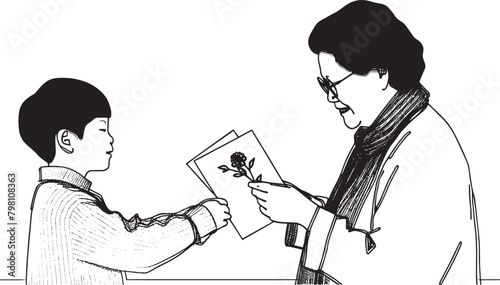 That lovely scene of the mother, Happy mothers Day, Vector illustration