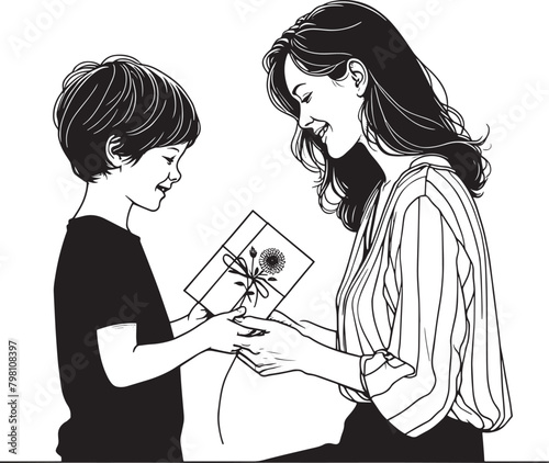 That lovely scene of the mother, Happy mothers Day, Vector illustration