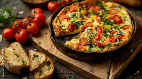 Frittata with Cherry Tomatoes and Spinach, Hearty Brunch