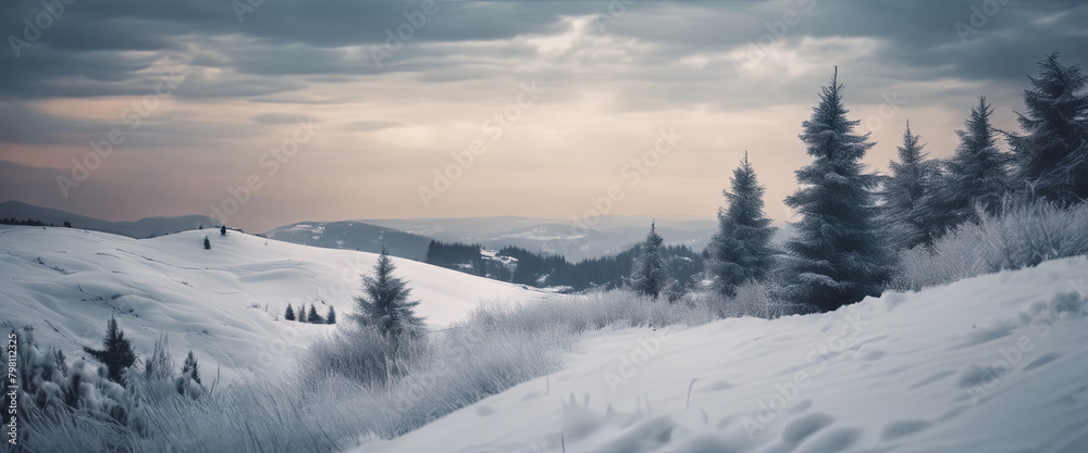 winter beauty there are fir trees covered in white snow winter beauty there are fir trees covered in white snow
