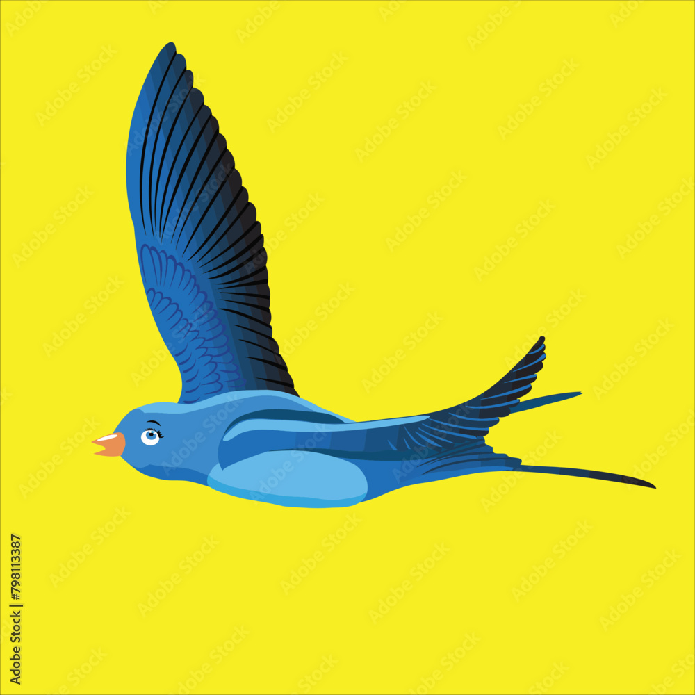 Vetor de Art & Illustration, blue bird, Bird Cartoon, Blue Bird Cartoon