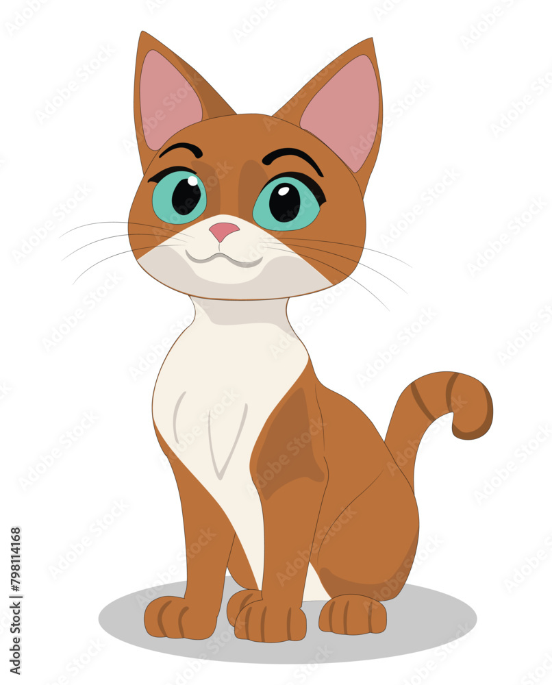 A cute cat looking at camera vector illustration A cute cat looking at camera vector illustration
