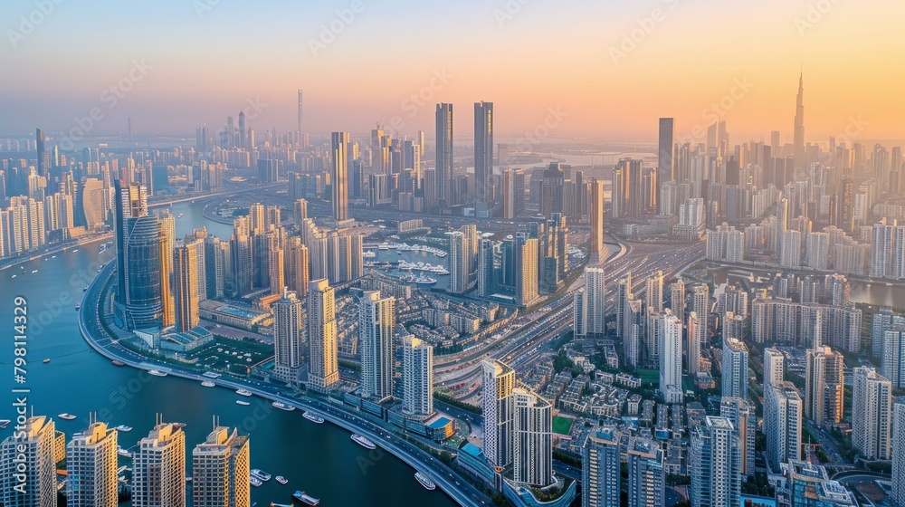 b'A stunning aerial view of Dubai'