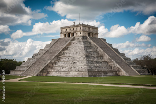 chichen itza pyramid photo