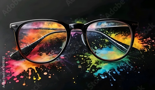 Abstract lifestyle sunglasses and colorful splashing shapes © iLegal Tech
