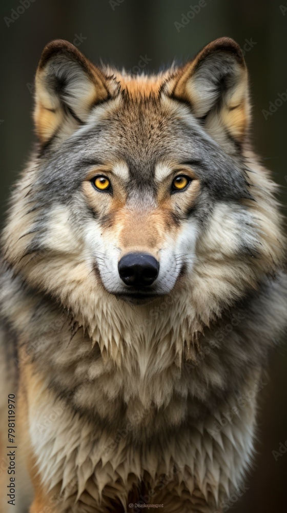 b'Portrait of a Gray Wolf' b'Portrait of a Gray Wolf'