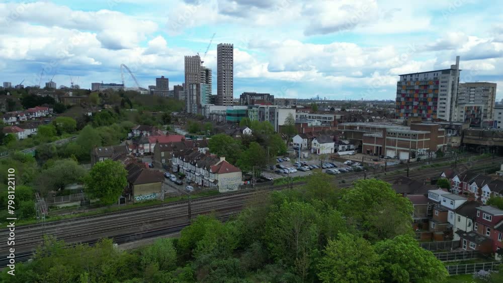 High Angle View of Central Wembley London City of England United Kingdom, April 17th, 2024 High Angle View of Central Wembley London City of England United Kingdom, April 17th, 2024