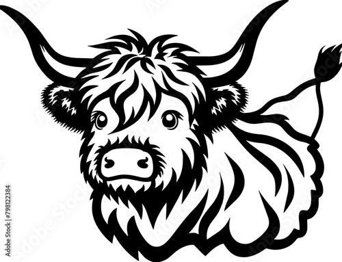 Highland cattle vector illustration	
