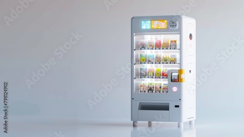 the fridge, modern white refrigerator on light studio background. 3D Rendering