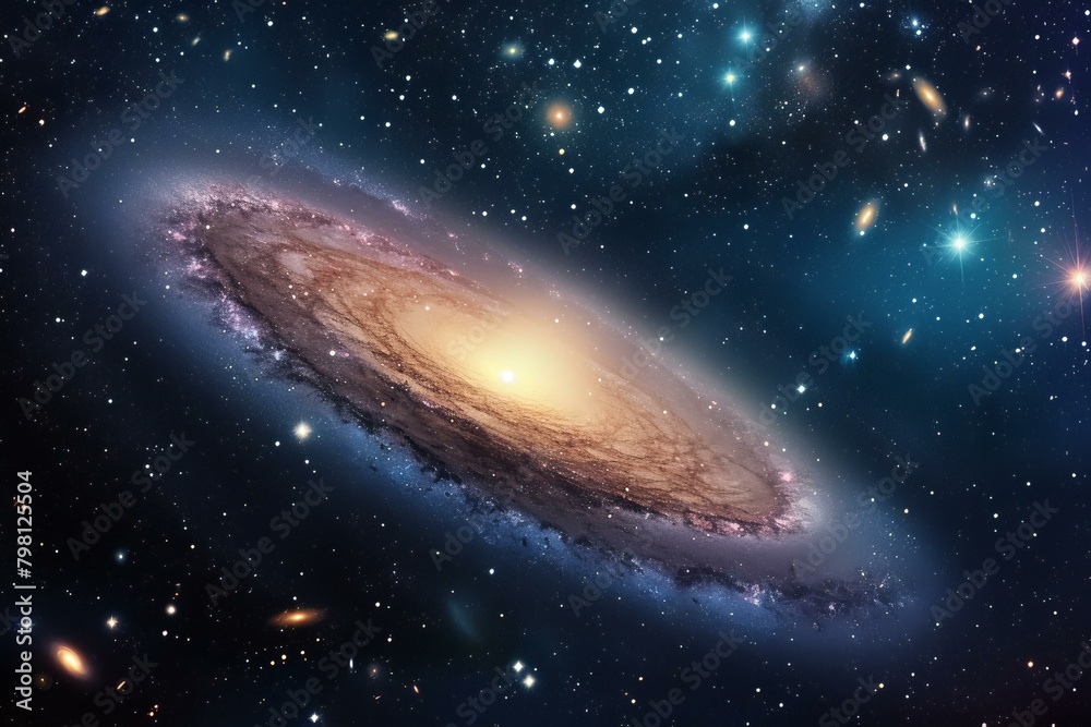 Fototapeta premium b'Amazing spiral galaxy with stars in the outer space'