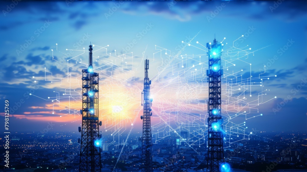 Obraz premium b'The 5G network is the fifth generation of wireless technology.'