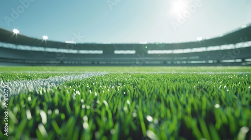 green grass on football stadion. minimalistic style