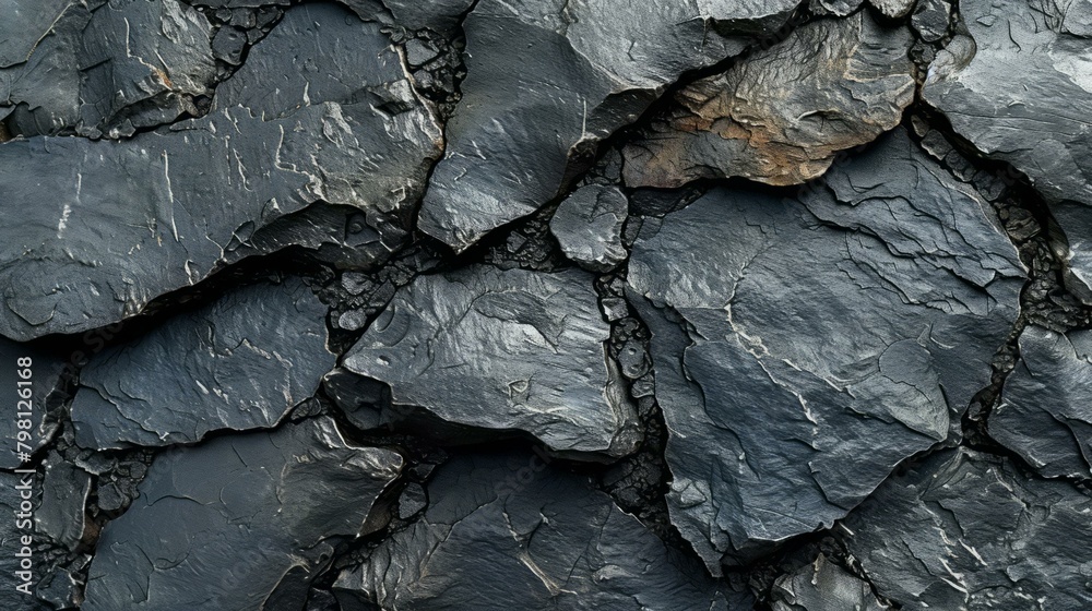 b'Black and grey slate rock background' b'Black and grey slate rock background'