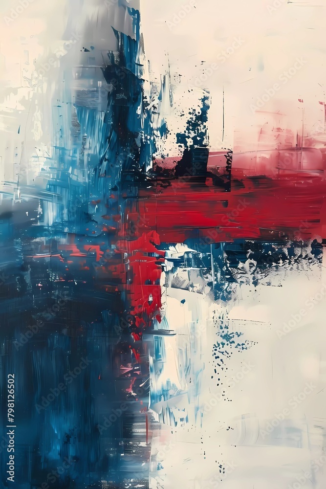 © munja02 - Hand painted dirty blue and red artwork, abstract paint strokes, oil painting on canvas. © munja02 - Hand painted dirty blue and red artwork, abstract paint strokes, oil painting on canvas.