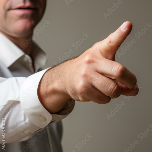 b'Businessman pointing his finger'