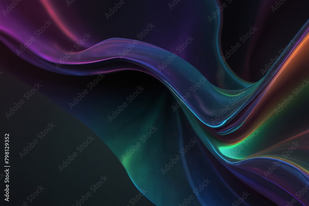 3d render abstract iridescent shape, dark background design 3d render abstract iridescent shape, dark background design