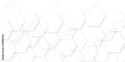 Abstract white background with hexagon and hexagonal background. Luxury white pattern with hexagons. abstract 3d hexagonal background with shadow. 3D futuristic abstract honeycomb mosaic background.