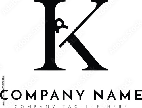 Modern lettermarks K logo template. AI generative. photo