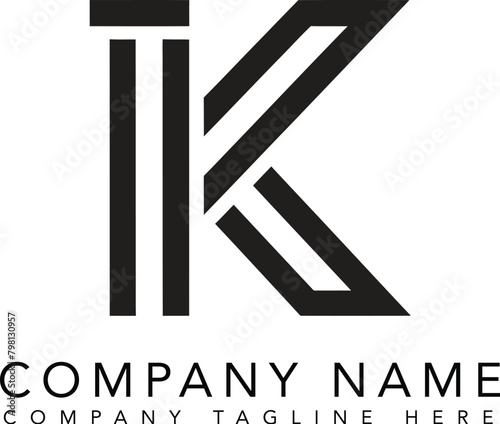 Modern lettermarks K logo template. AI generative. photo