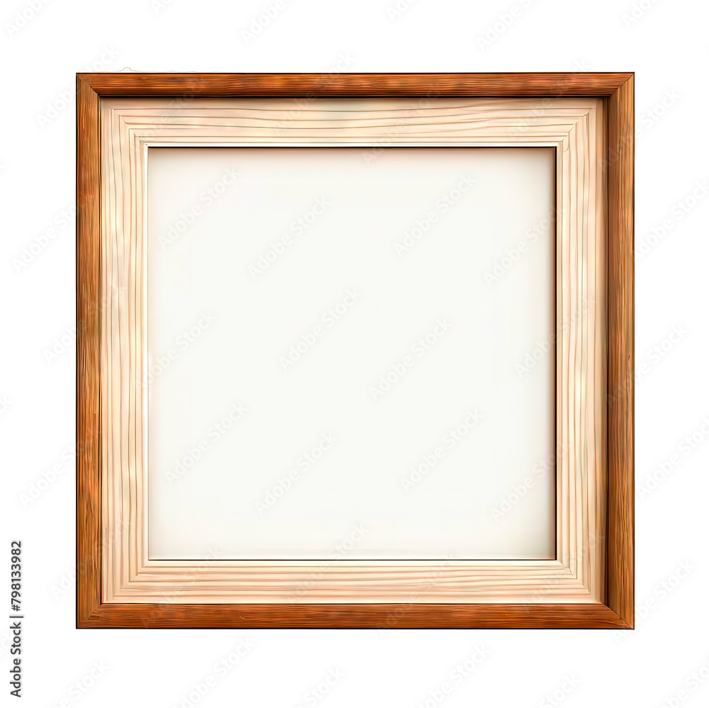 Simple minimalist wooden blank frame isolated, mockup. Simple minimalist wooden blank frame isolated, mockup.