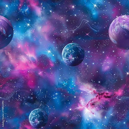 Galactic Kaleidoscope Psychedelic Cosmos Pattern