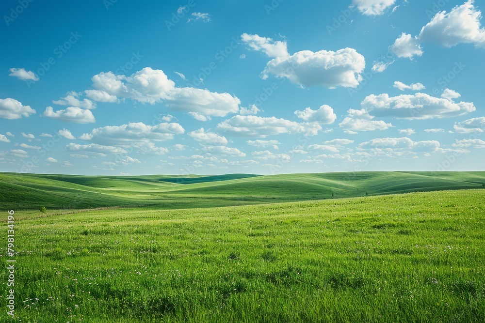 b'Landscape with green hills and blue sky' b'Landscape with green hills and blue sky'