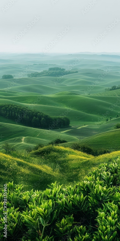 b'Green rolling hills of Tuscany, Italy'