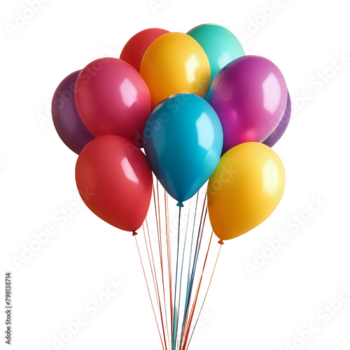 multicolor shiny balloons transparent background, png