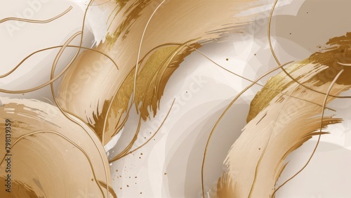  abstract background featuring shimmering gold tones accentuated by delicate white brush strokes
