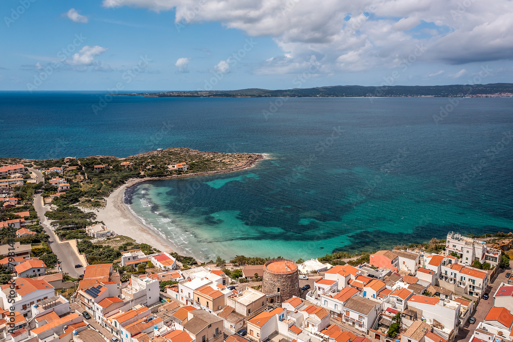 Aerial View over Calasetta, Sant'Antioco, Province of South Sardinia