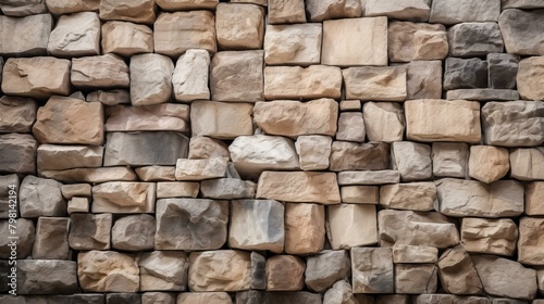 b'A stone wall with different shades of brown'