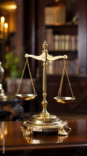 A classic image of a balanced law scale