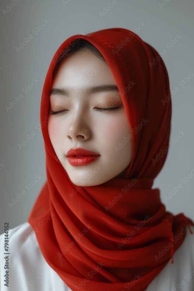 Retrato de mujer joven musulmana con velo. Retrato de mujer joven musulmana con velo.