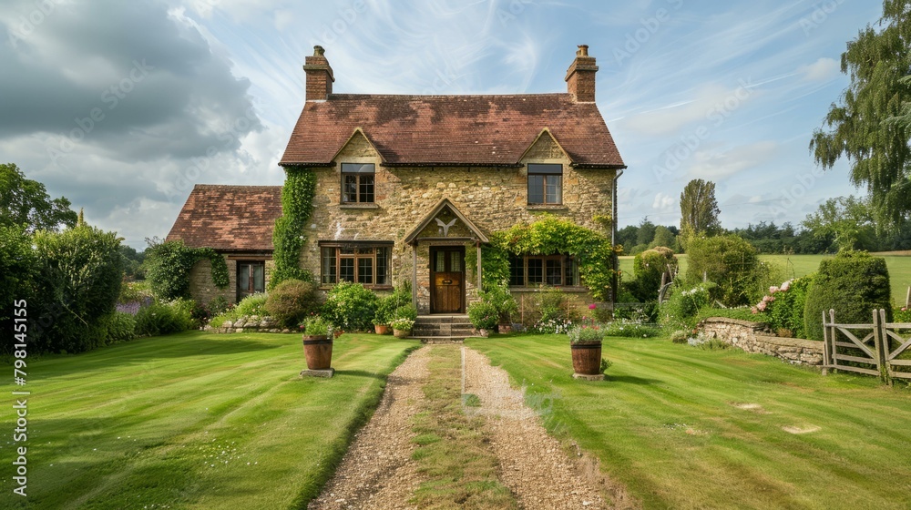 b'Charming English country cottage with beautiful garden'