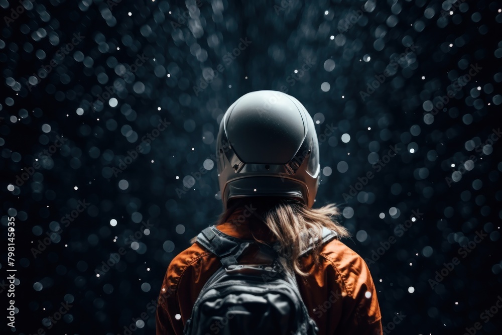 a person wearing a helmet