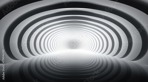 a white tunnel with a light in the middle